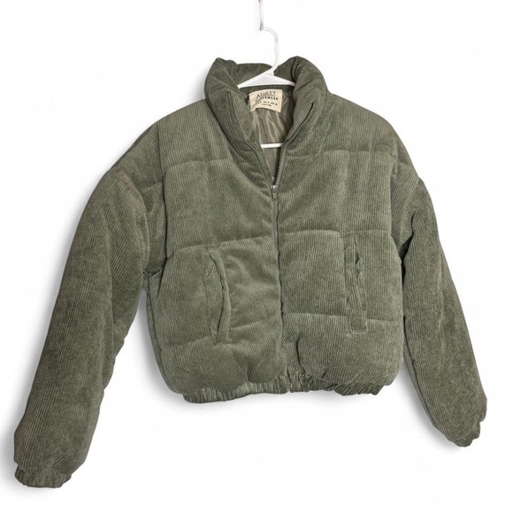 Jackets & Blazers - Green Corduroy Puffer Coat‎
